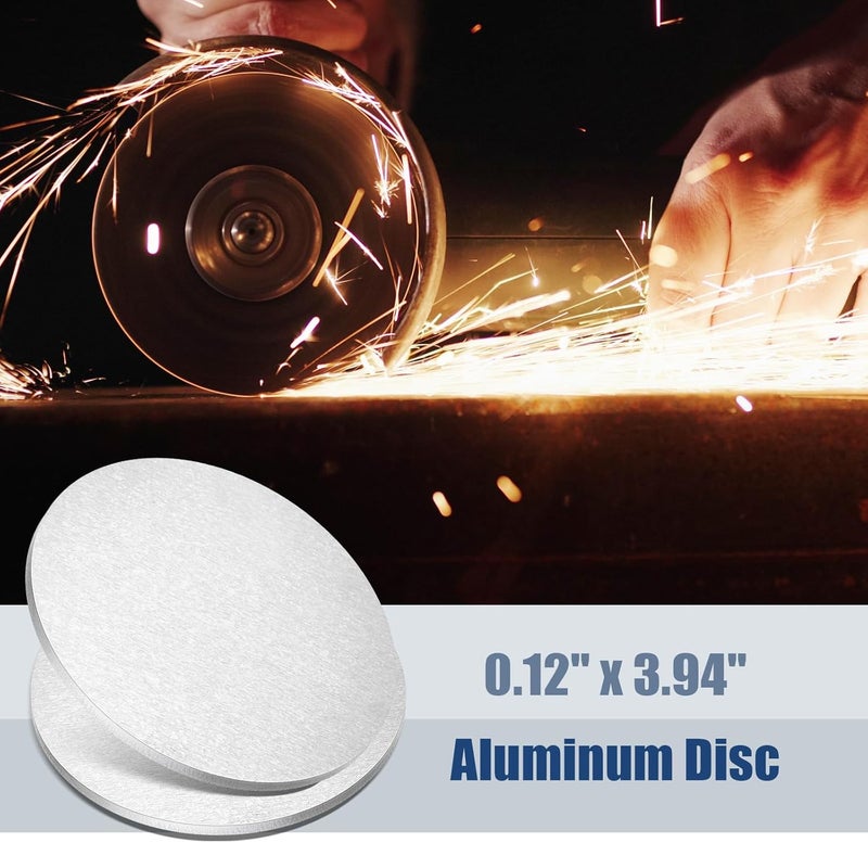 Yaocom 2 Pcs 1/8" x 4" Aluminum Disc Round Aluminum Sheets and Plates, 6061 Aluminum - Image 5